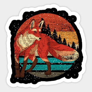 Forest Animal Lover Nature Retro Wildlife Fox Sticker